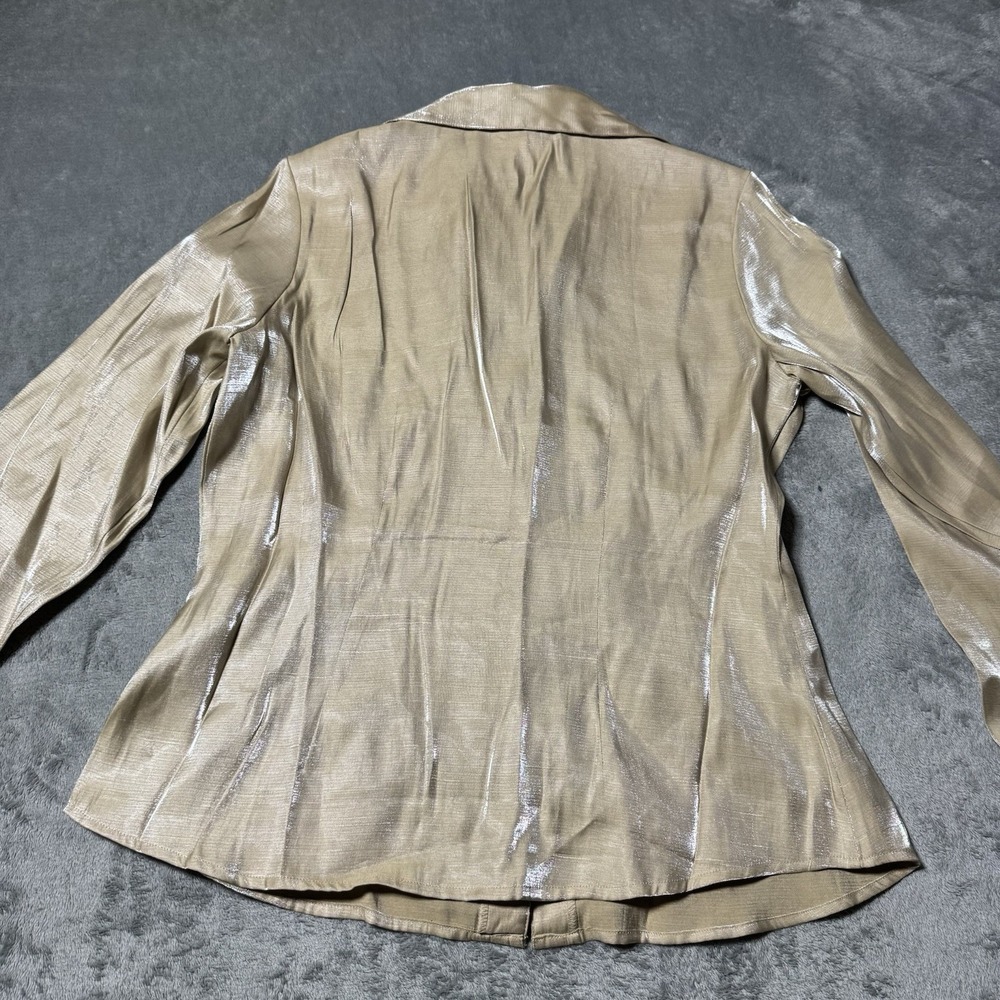 VTG 90s Fred David Gold Satin Button Top Womens Size S Preppy Whimsy‎ - Picture 6 of 9